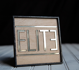 Wood and Silver Acrylic Sign 